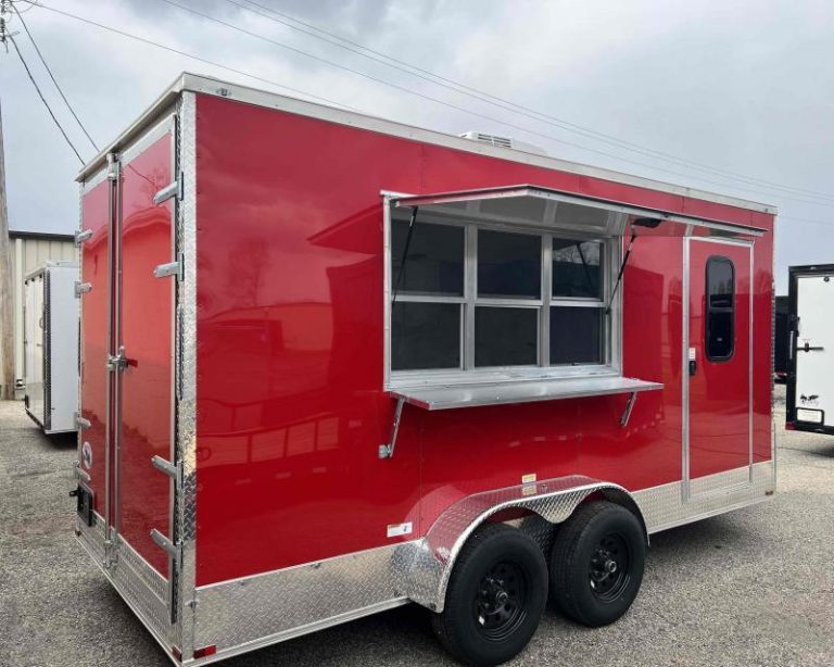 Red concession trailer