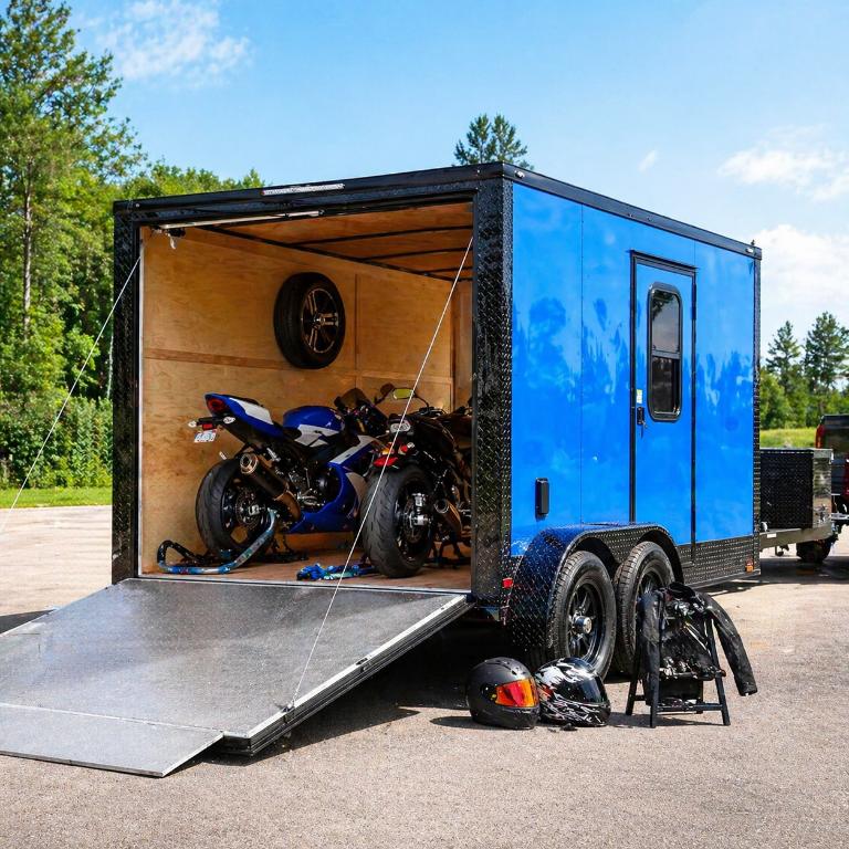 Custom enclosed trailer for motorcycles and powersports